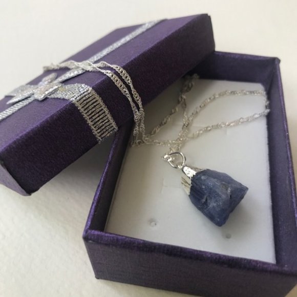 Sterling Silver Necklace with Pendant - Tanzanite Pendant - Picture 8 of 8
